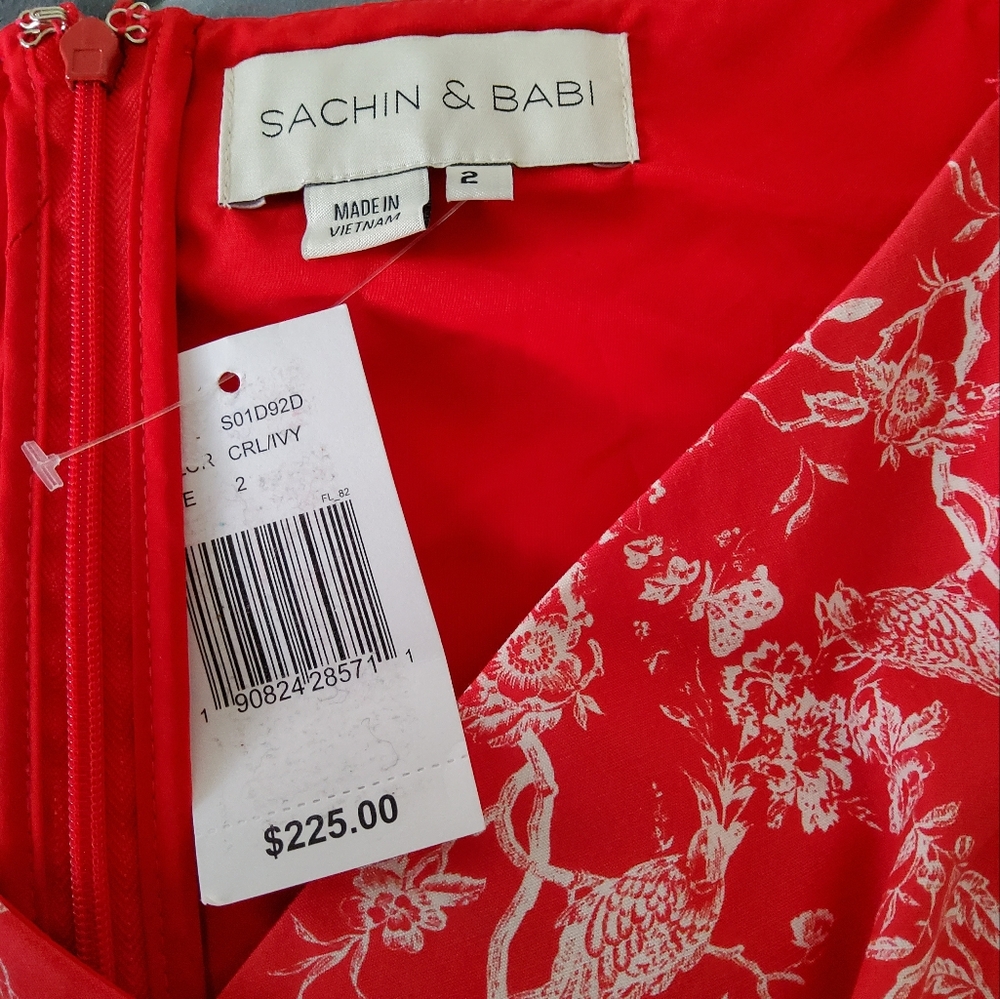 Sachin & Babi Catherine Puff Sleeve Faux Wrap Mini Dress - Picture 9 of 16
